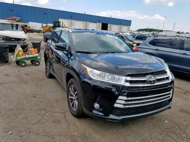 5TDKZRFH8KS560784 - 2019 TOYOTA HIGHLANDER BLACK photo 1