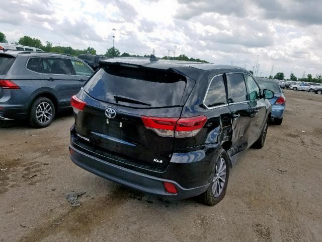 5TDKZRFH8KS560784 - 2019 TOYOTA HIGHLANDER BLACK photo 4