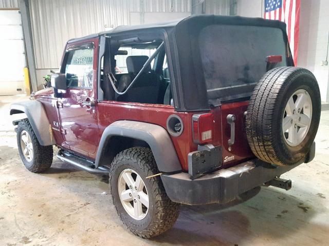 1J4FA24137L113269 - 2007 JEEP WRANGLER X RED photo 3