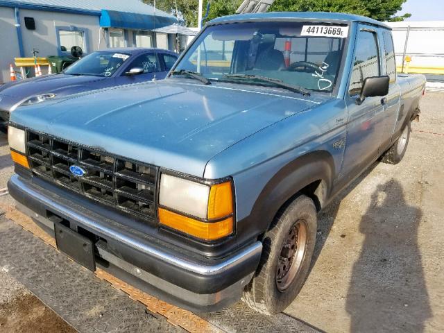 1FTCR14U9MPA41231 - 1991 FORD RANGER SUP BLUE photo 2