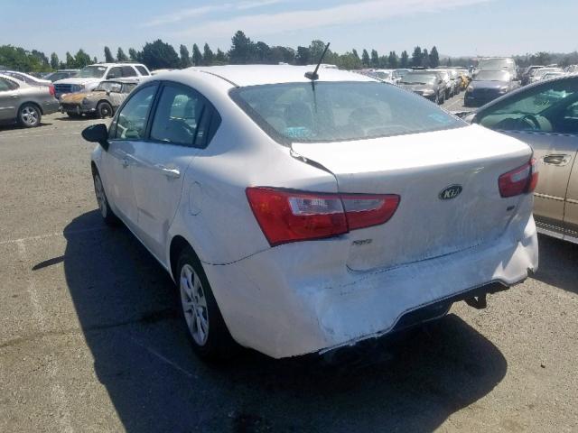 KNADM4A37F6437034 - 2015 KIA RIO LX WHITE photo 3