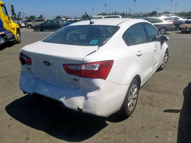 KNADM4A37F6437034 - 2015 KIA RIO LX WHITE photo 4