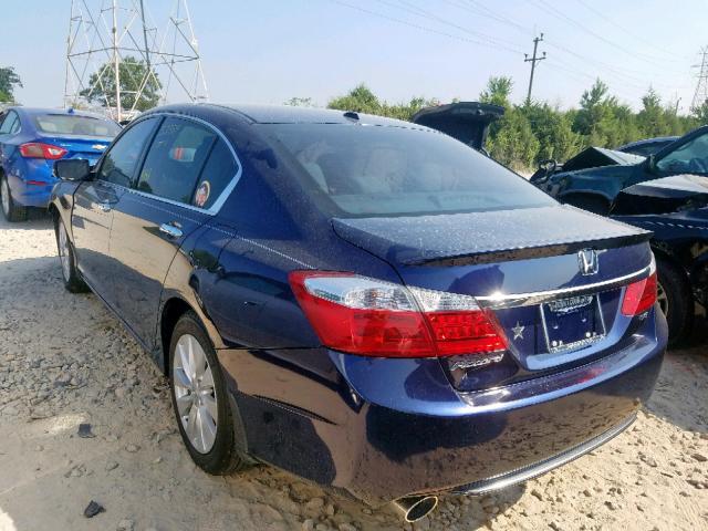 1HGCR3F88EA028214 - 2014 HONDA ACCORD EXL BLUE photo 3