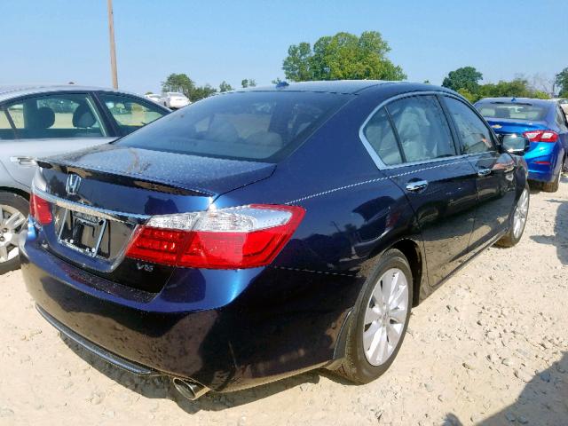 1HGCR3F88EA028214 - 2014 HONDA ACCORD EXL BLUE photo 4