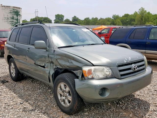 JTEGD21A060134663 - 2006 TOYOTA HIGHLANDER GREEN photo 1