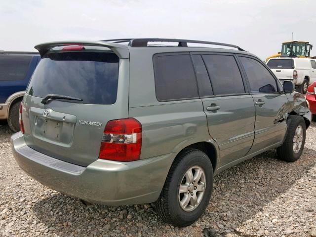 JTEGD21A060134663 - 2006 TOYOTA HIGHLANDER GREEN photo 4