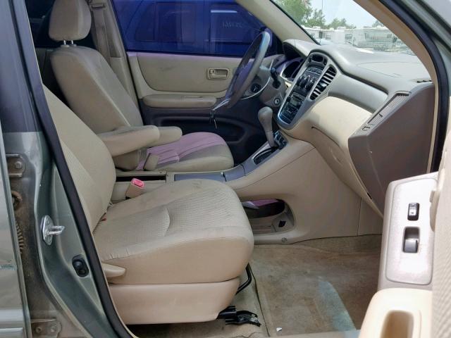 JTEGD21A060134663 - 2006 TOYOTA HIGHLANDER GREEN photo 5