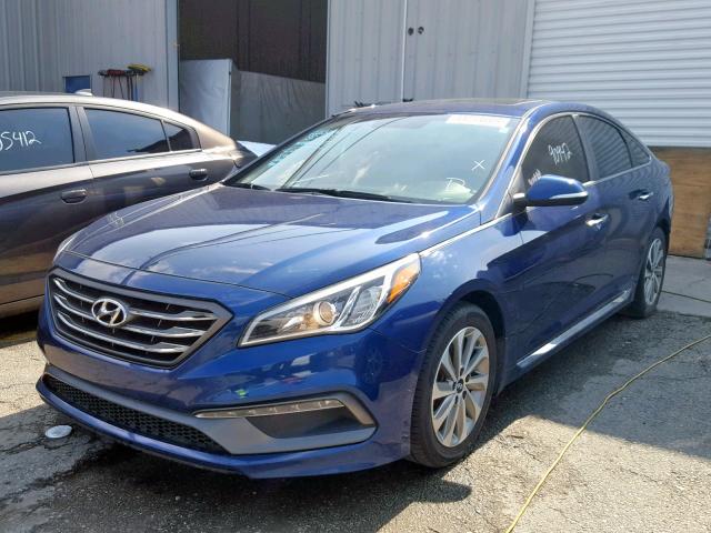 5NPE34AF4GH330454 - 2016 HYUNDAI SONATA SPO BLUE photo 2