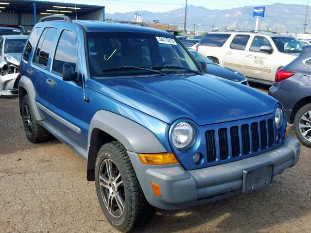 1J4GL48596W128749 - 2006 JEEP LIBERTY SP BLUE photo 1