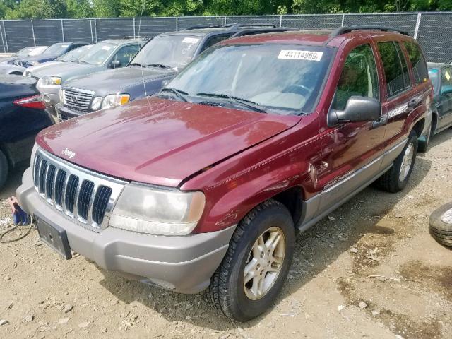 1J4GW48S32C300301 - 2002 JEEP GRAND CHER BURGUNDY photo 2