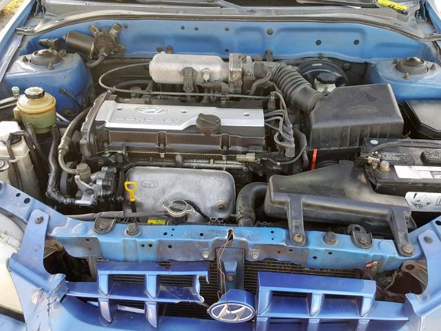 KMHCG45C42U337054 - 2002 HYUNDAI ACCENT GL BLUE photo 7