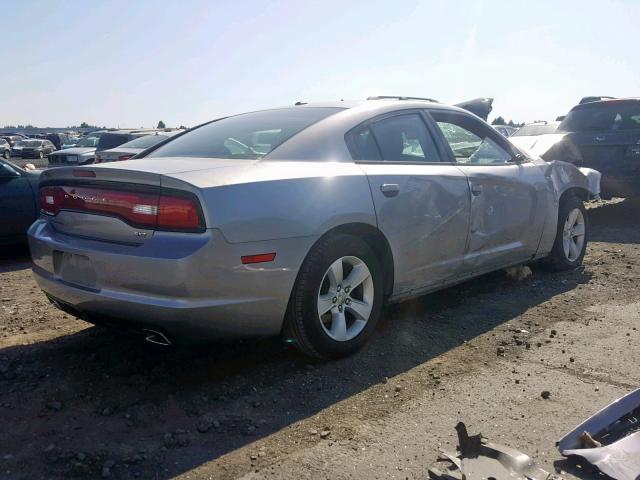 2C3CDXHGXEH262479 - 2014 DODGE CHARGER SX SILVER photo 4