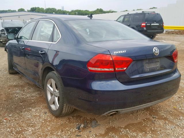 1VWBP7A30DC097384 - 2013 VOLKSWAGEN PASSAT SE BLUE photo 3