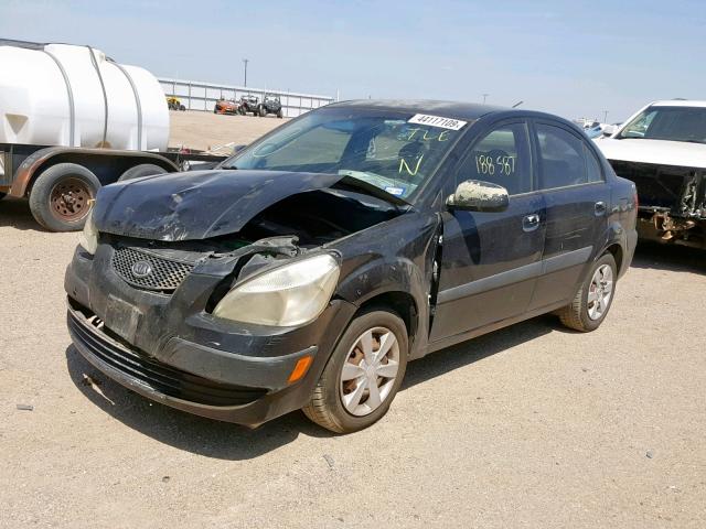 KNADE123966146514 - 2006 KIA RIO BLACK photo 2