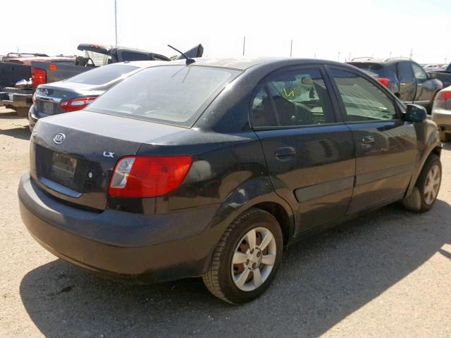 KNADE123966146514 - 2006 KIA RIO BLACK photo 4