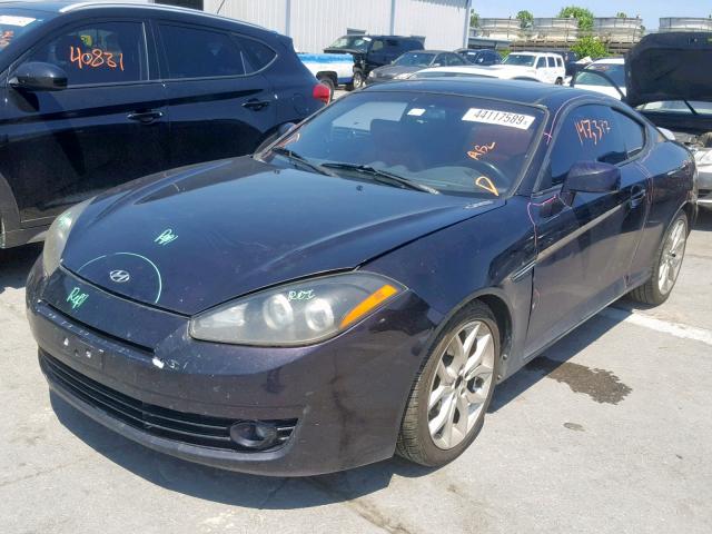 KMHHN66F38U267801 - 2008 HYUNDAI TIBURON GT BLACK photo 2