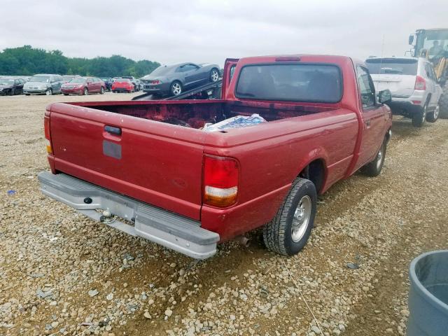 1FTCR10U4VUC70408 - 1997 FORD RANGER RED photo 4