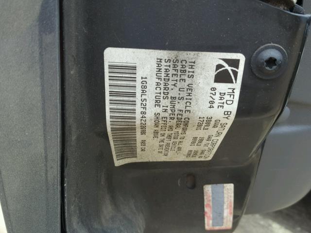 1G8AL52F84Z226986 - 2004 SATURN ION LEVEL GRAY photo 10