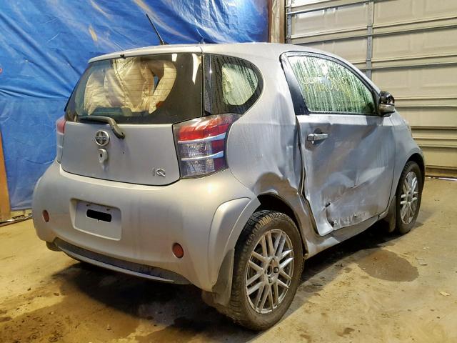 JTNJJXB08EJ026804 - 2014 TOYOTA SCION IQ SILVER photo 4