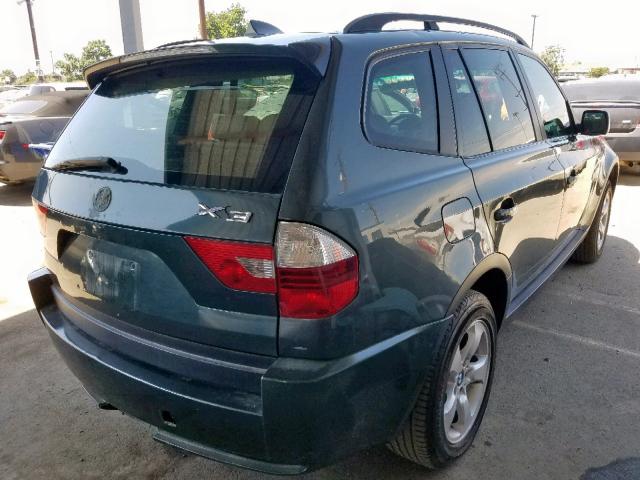 WBXPC93497WJ00679 - 2007 BMW X3 3.0SI GREEN photo 4