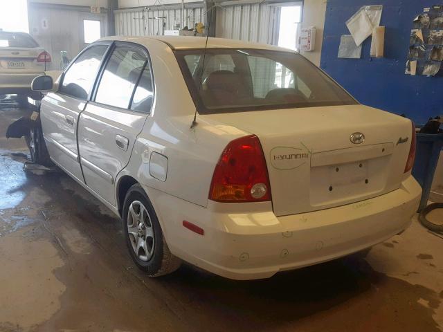 KMHCG45C73U494062 - 2003 HYUNDAI ACCENT GL WHITE photo 3