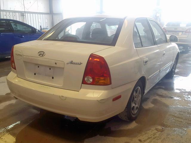 KMHCG45C73U494062 - 2003 HYUNDAI ACCENT GL WHITE photo 4