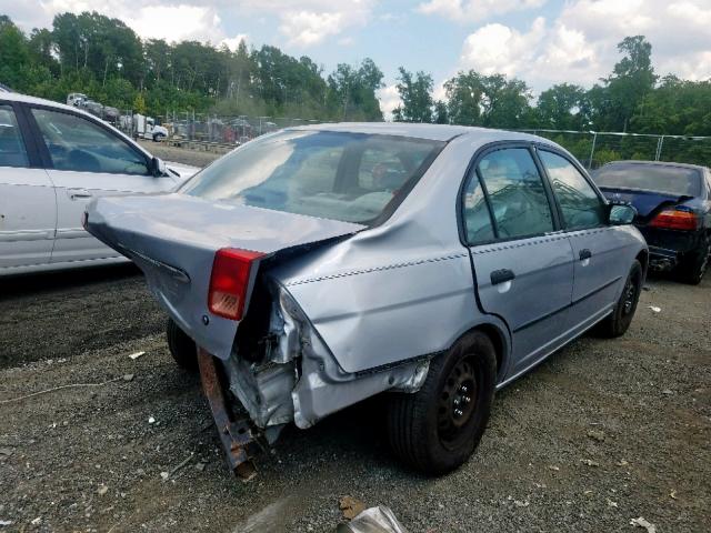 1HGES15291L077578 - 2001 HONDA CIVIC DX SILVER photo 4