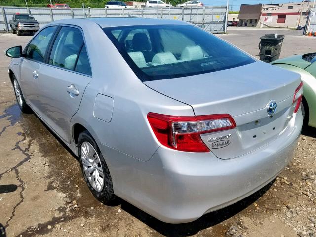 4T1BD1FK8EU136674 - 2014 TOYOTA CAMRY HYBR GRAY photo 3