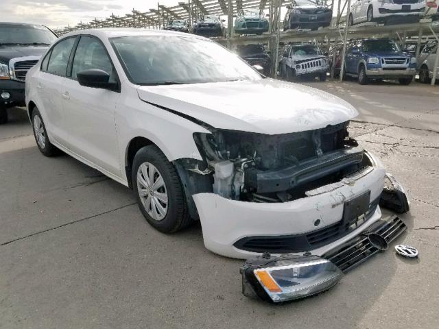 3VW1K7AJ8DM262377 - 2013 VOLKSWAGEN JETTA BASE WHITE photo 1