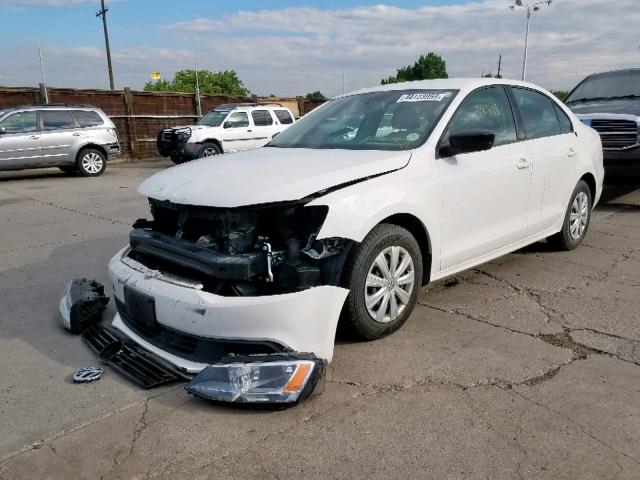 3VW1K7AJ8DM262377 - 2013 VOLKSWAGEN JETTA BASE WHITE photo 2