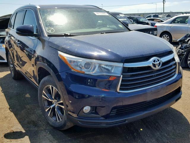 5TDJKRFH8GS236919 - 2016 TOYOTA HIGHLANDER BLUE photo 1