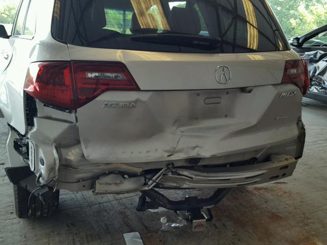 2HNYD2H65CH537341 - 2012 ACURA MDX ADVANC SILVER photo 9