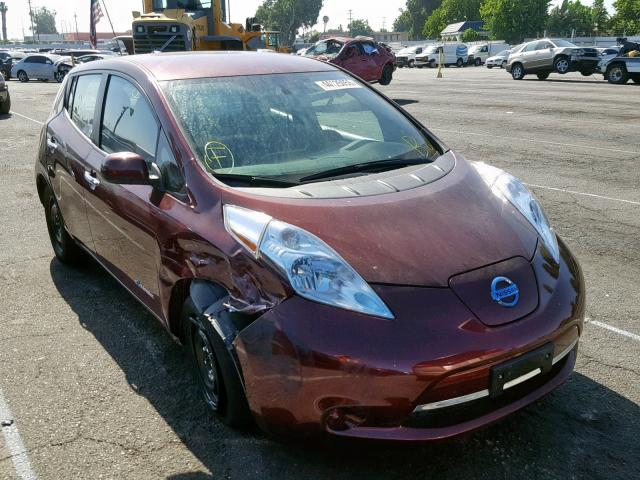 1N4AZ0CPXGC306981 - 2016 NISSAN LEAF S BURGUNDY photo 1