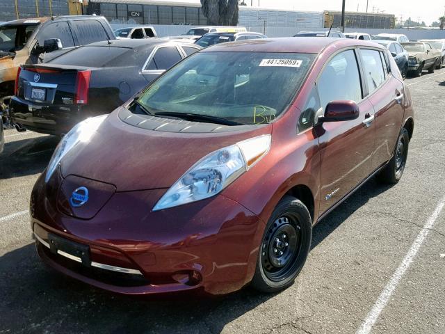 1N4AZ0CPXGC306981 - 2016 NISSAN LEAF S BURGUNDY photo 2