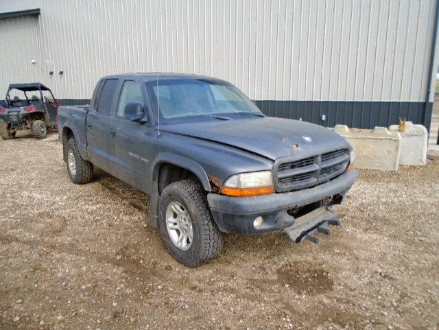 1B7HG38N42S533976 - 2002 DODGE DAKOTA QUA GRAY photo 1