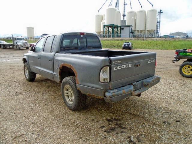 1B7HG38N42S533976 - 2002 DODGE DAKOTA QUA GRAY photo 3