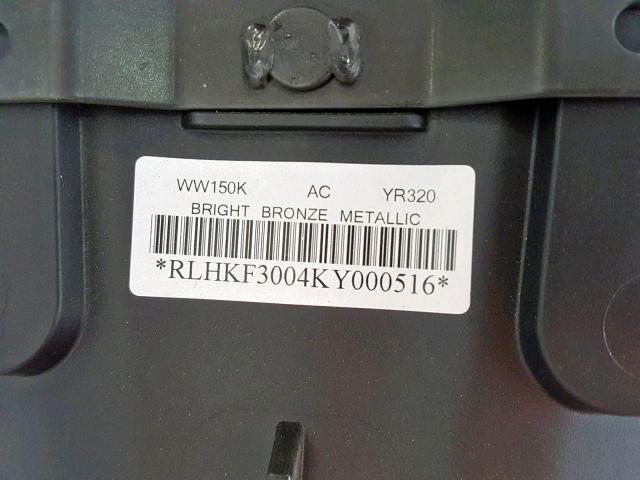 RLHKF3004KY000516 - 2019 HONDA WW150 GRAY photo 10