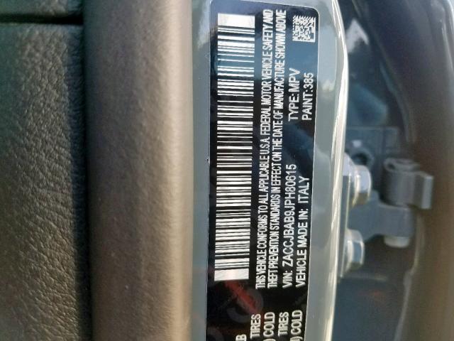 ZACCJBAB9JPH80615 - 2018 JEEP RENEGADE S 蓝色 照片 10