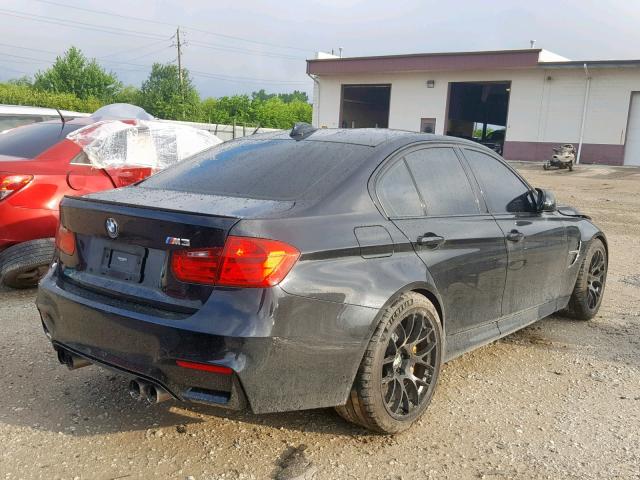 WBS3C9C52FP803501 - 2015 BMW M3 BLACK photo 4