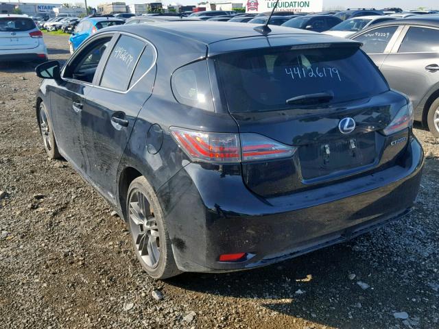 JTHKD5BH7B2011287 - 2011 LEXUS CT 200 BLACK photo 3