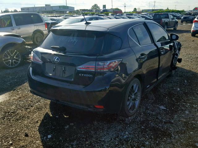 JTHKD5BH7B2011287 - 2011 LEXUS CT 200 BLACK photo 4