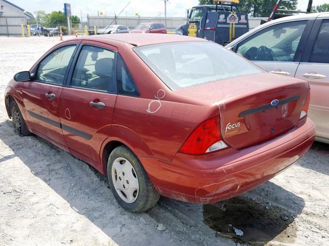 1FAFP33P7YW428985 - 2000 FORD FOCUS LX BURGUNDY photo 3