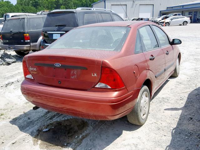 1FAFP33P7YW428985 - 2000 FORD FOCUS LX BURGUNDY photo 4