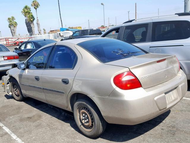 1B3ES26C13D124578 - 2003 DODGE NEON SE TAN photo 3