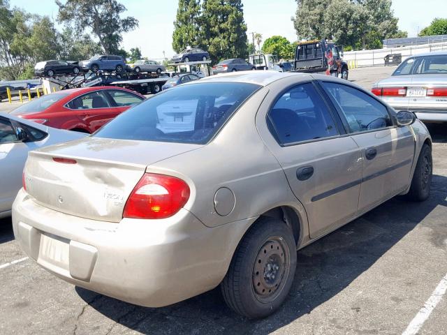 1B3ES26C13D124578 - 2003 DODGE NEON SE TAN photo 4