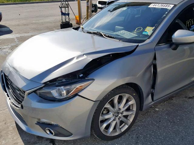 JM1BM1M36E1103447 - 2014 MAZDA 3 GRAND TO SILVER photo 9