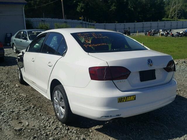 3VW1K7AJ8BM373069 - 2011 VOLKSWAGEN JETTA BASE Սպիտակ լուսանկար 3