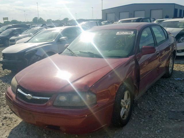 2G1WF52E759322154 - 2005 CHEVROLET IMPALA BURGUNDY photo 2