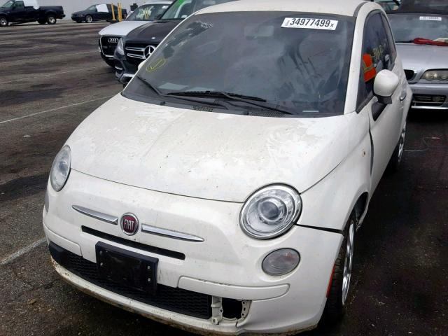 3C3CFFAR0DT560027 - 2013 FIAT 500 POP WHITE photo 2