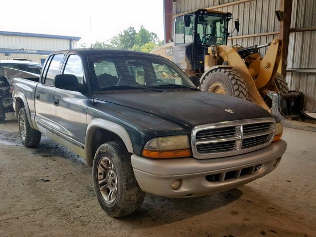 1B7HL48N42S557390 - 2002 DODGE DAKOTA QUA GREEN photo 1